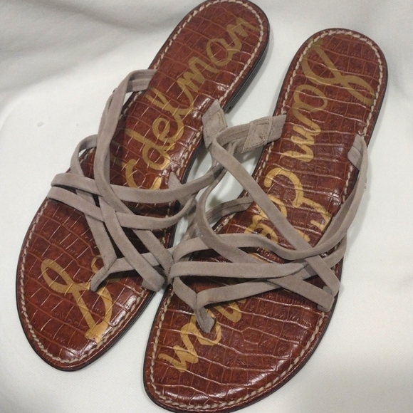 Sam Edleman Women's Georgette Brown Suede Strappy Flip Flop Sandals Sz 10M-Beach - Picture 1 of 8